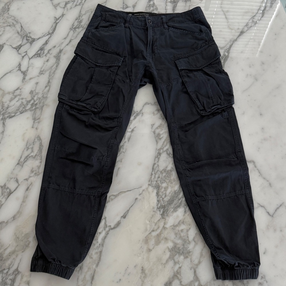 G-Star Raw Mens Navy Blue Cargo‎ Pants Size 30x32 Button Pocket military